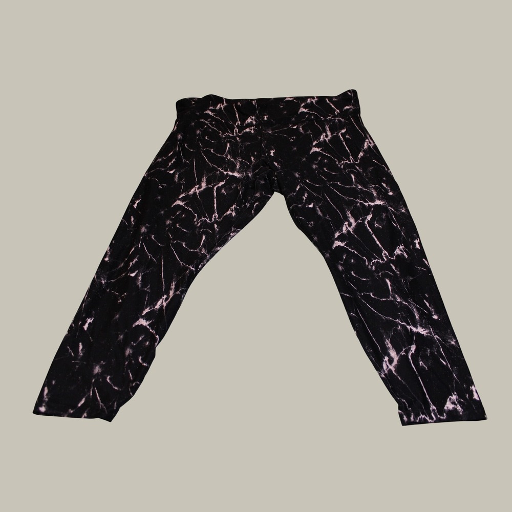 Old Navy Active Powersoft High Rise Leggings Black White Marble Print Plus 4X‎